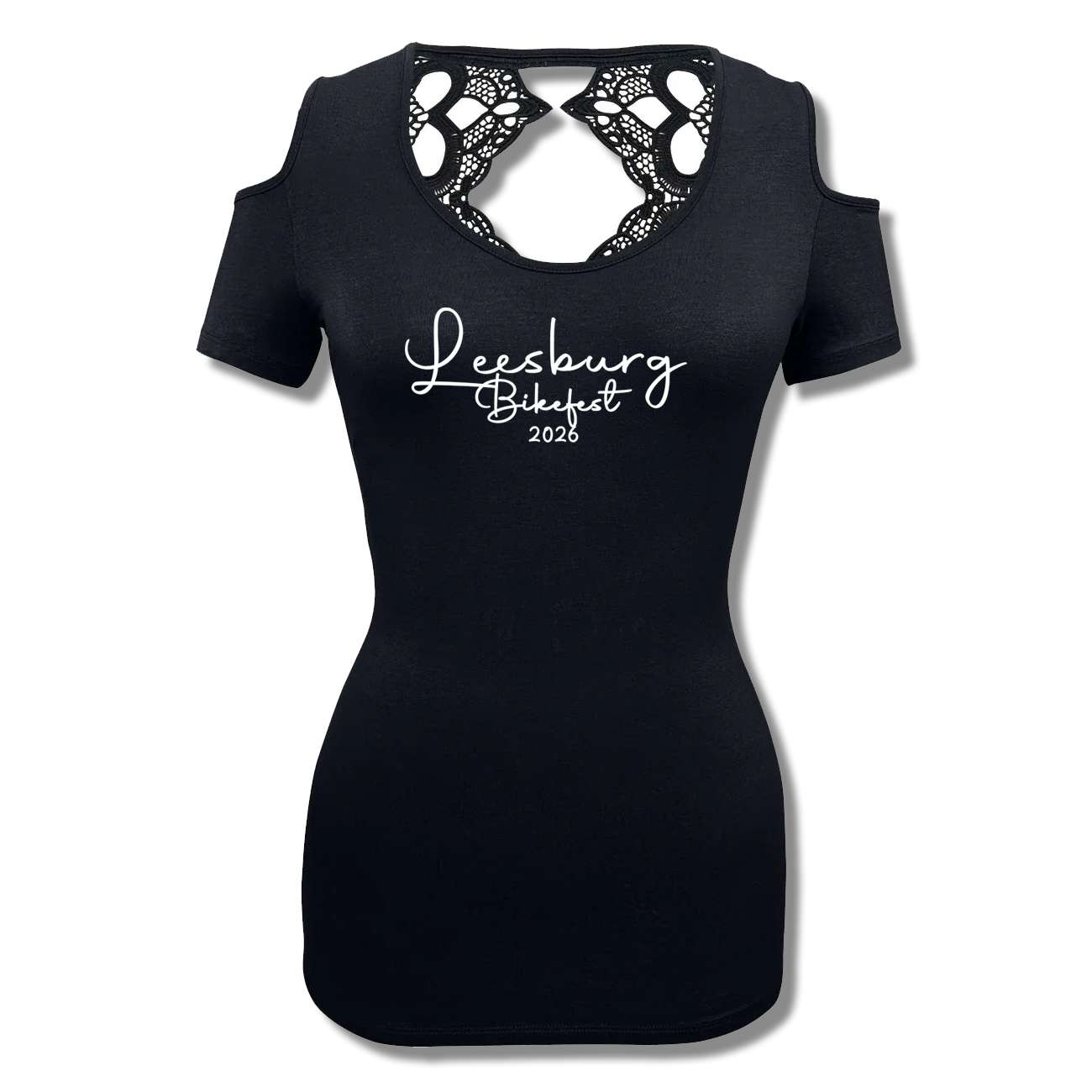 Ladies Script-Black-Open Shoulder Cutout – City of Leesburg